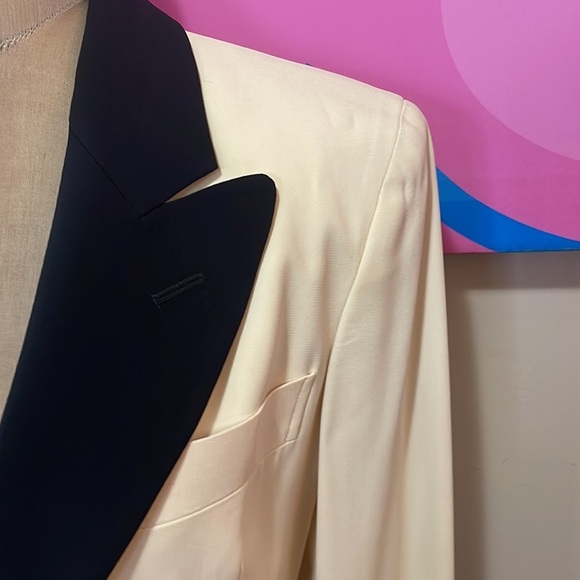 Moschino Couture Double Collar Tuxedo Jacket Ivory Black - Picture 3 of 16